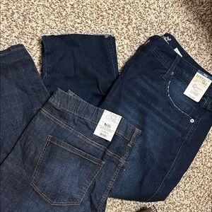 New 2x pairs plus size denim capri jeans women’s